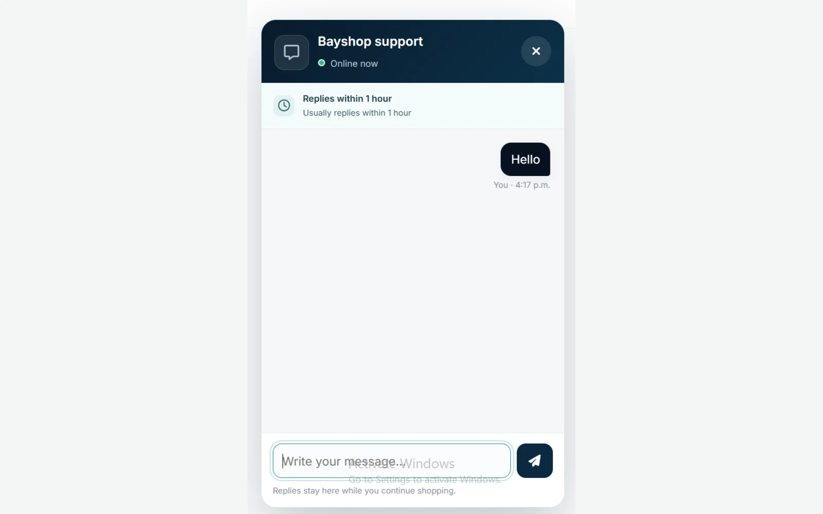 Live Chat Front Store