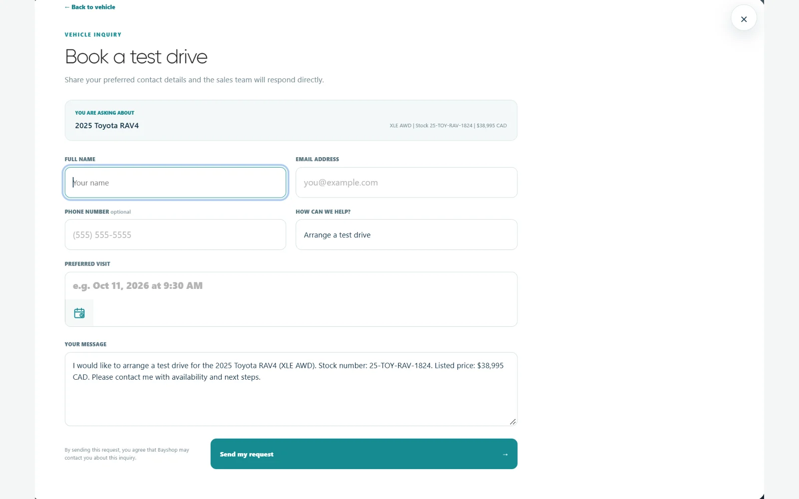 Book Test Drive